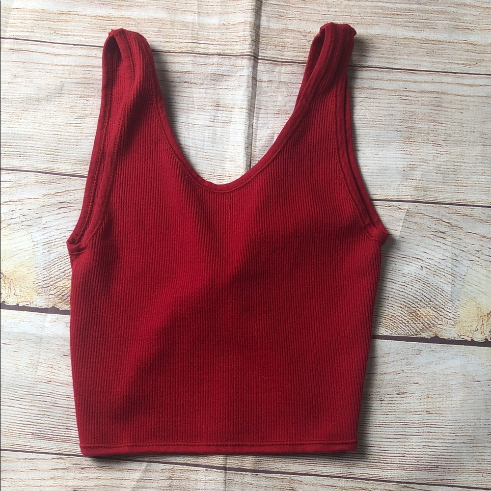 Urban Outfitters‎ Red Ribbed Tank Top